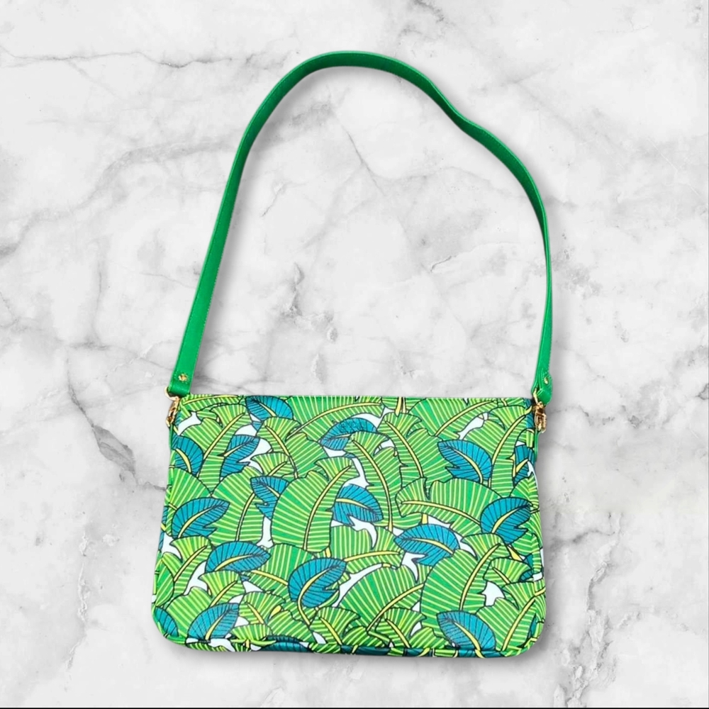 NEW Vibrant Green INSOLATED Patterned Shoulder Lunch Bag
